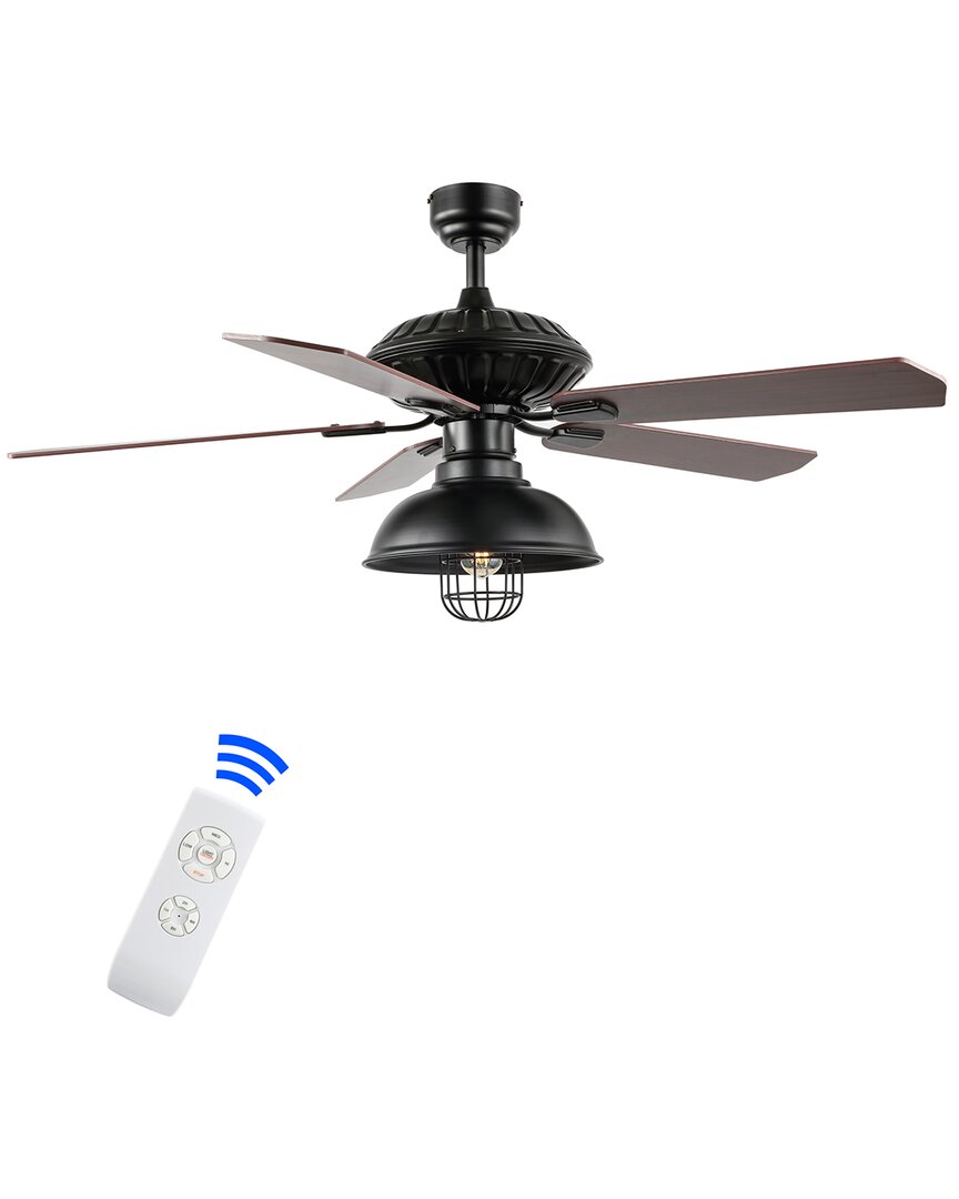 Jonathan Y Ashton 52in 1-light Dome Shade Led Ceiling Fan With Remote In Black