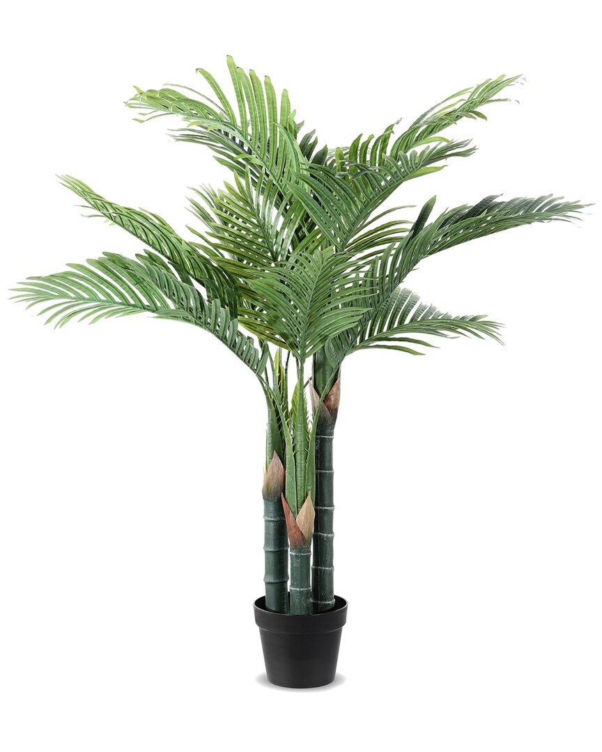 Safavieh Faux 49 Inch Potted Golden Can Palm Tree In Green