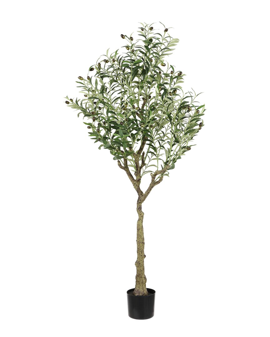 Safavieh Faux 60 Inch Potted Lemon Tree In Green
