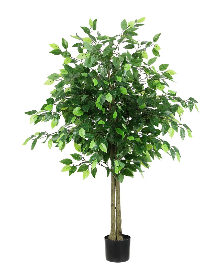 Safavieh Faux 55 Inch Potted Bush Ficus Tree In Green