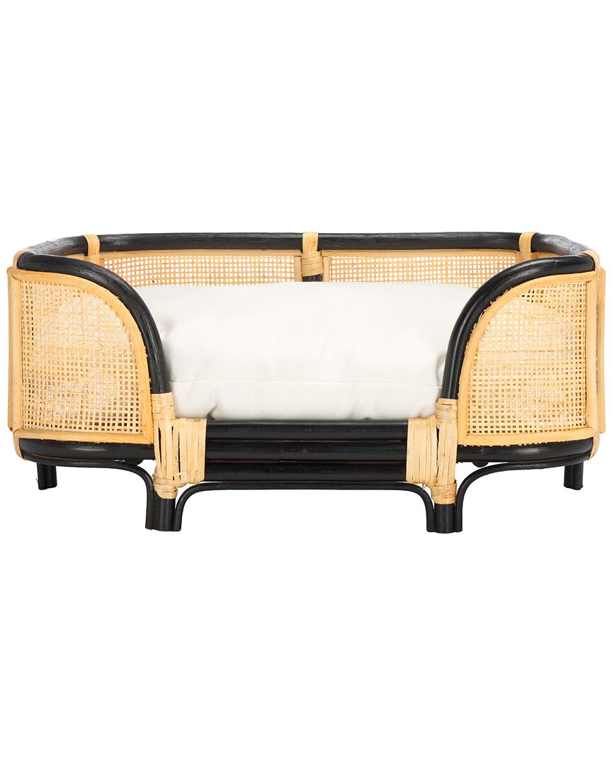 Safavieh Timo Rattan Pet Bed With Cushion In Beige