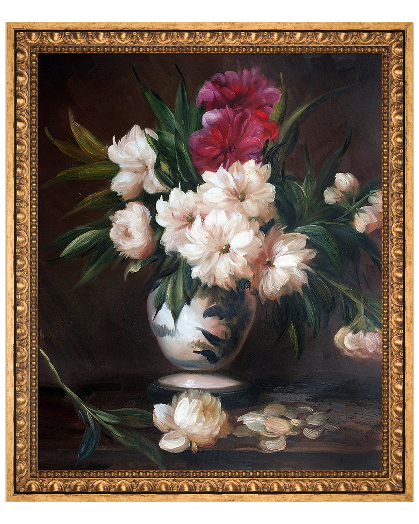 Overstock Art Peonies In A Vase By Edouard Manet Framed Hand Painted Oil Reproduction