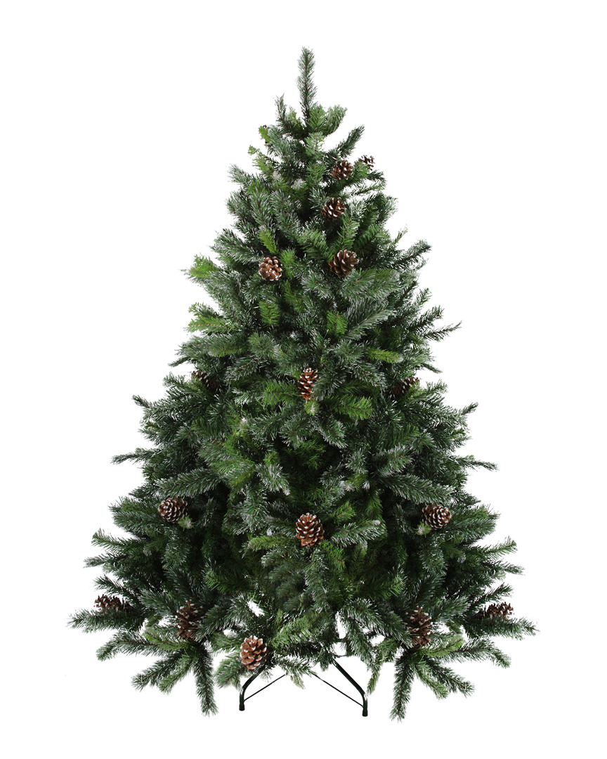 NORTHLIGHT NORTHLIGHT SNOWY DELTA PINE WITH PINE CONES ARTIFICIAL CHRISTMAS TREE