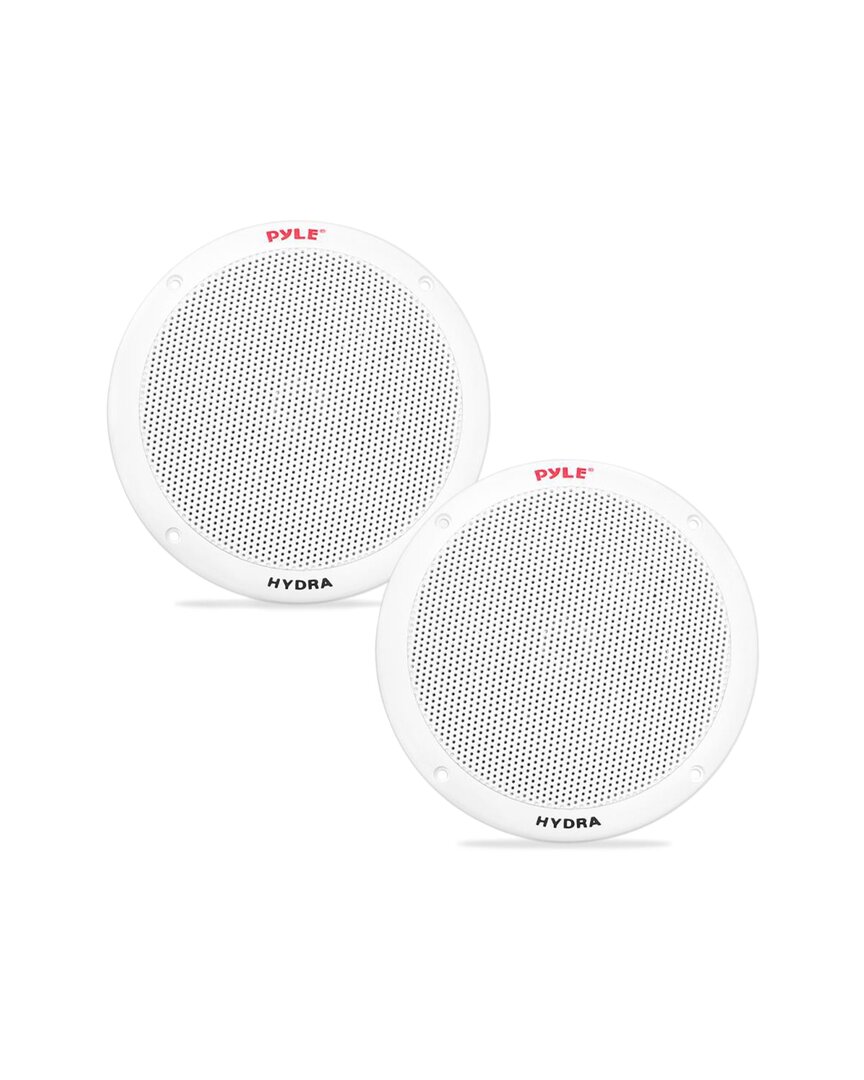 Pyle Dual 6.5in Waterproof Marine Speakers In White