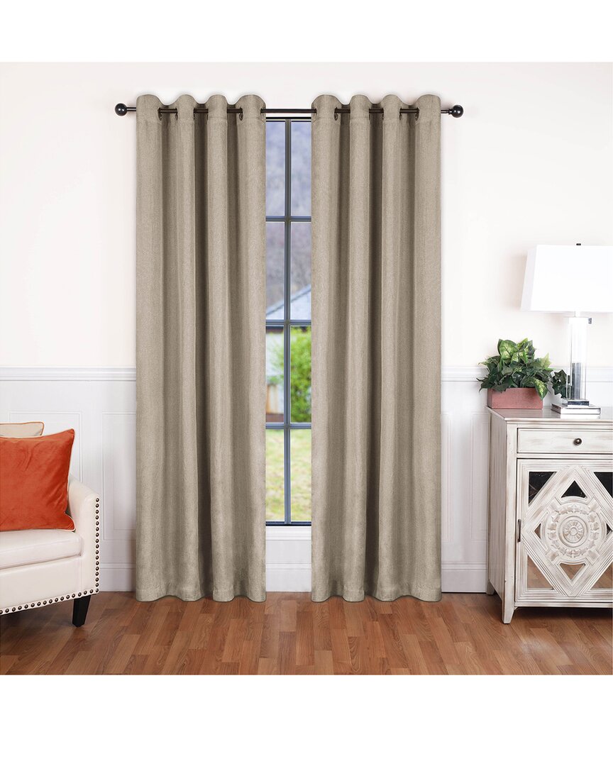 Superior 52x96 Linen-inspired Classic Modern Blackout 2pc Curtain Panel Set In Brown