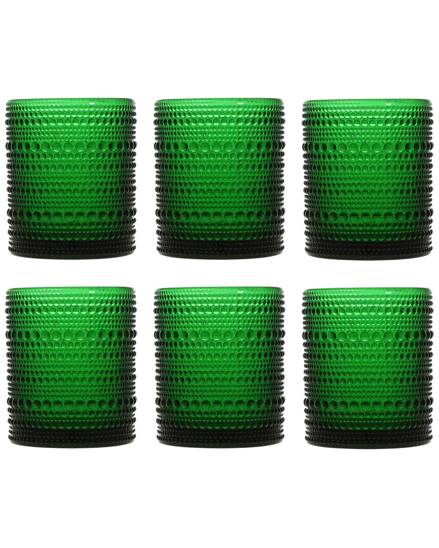 Fortessa Set Of 6 Jupiter Glass Dof Green Glasses In Green