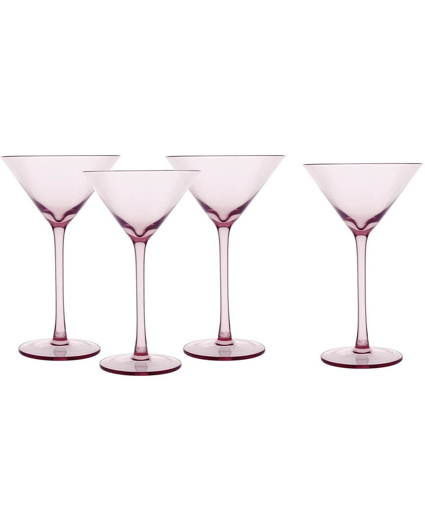 Fortessa Gala Martini Glasses, Set Of 4 In Pink
