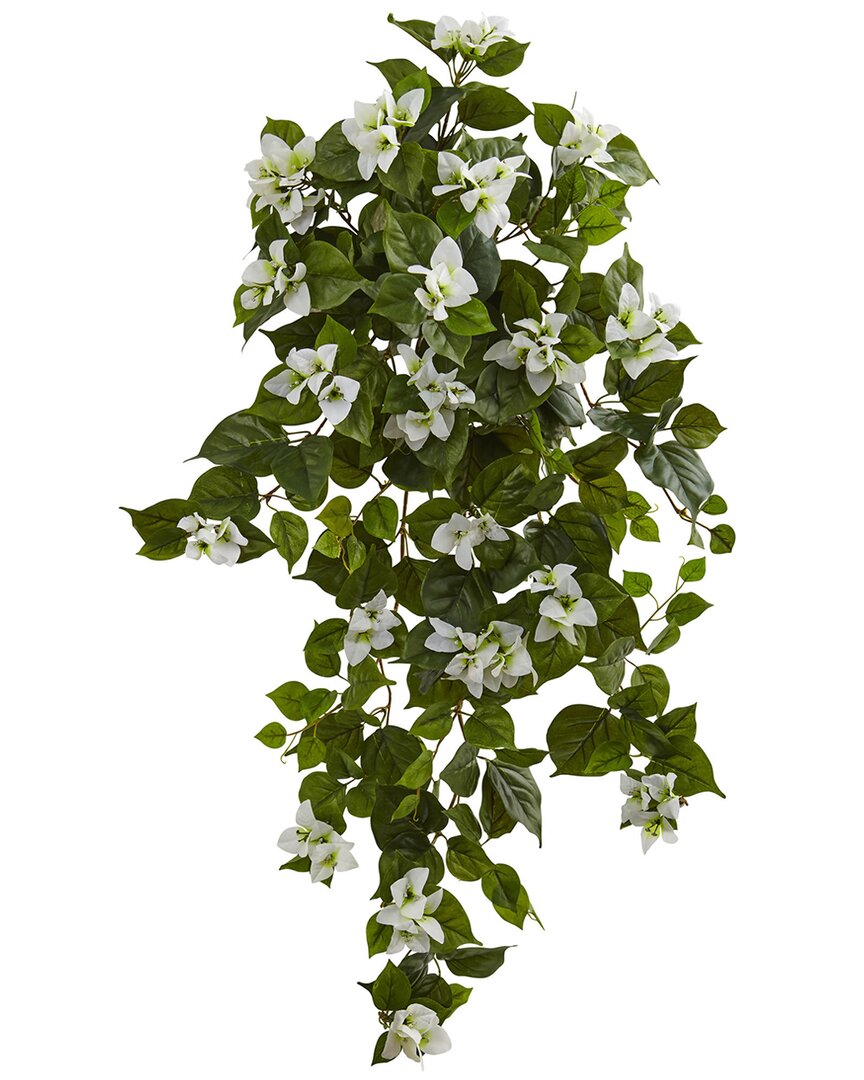 Nearly Natural Set Of Two 37in Bougainvillea Hanging Artificial Plants In Green