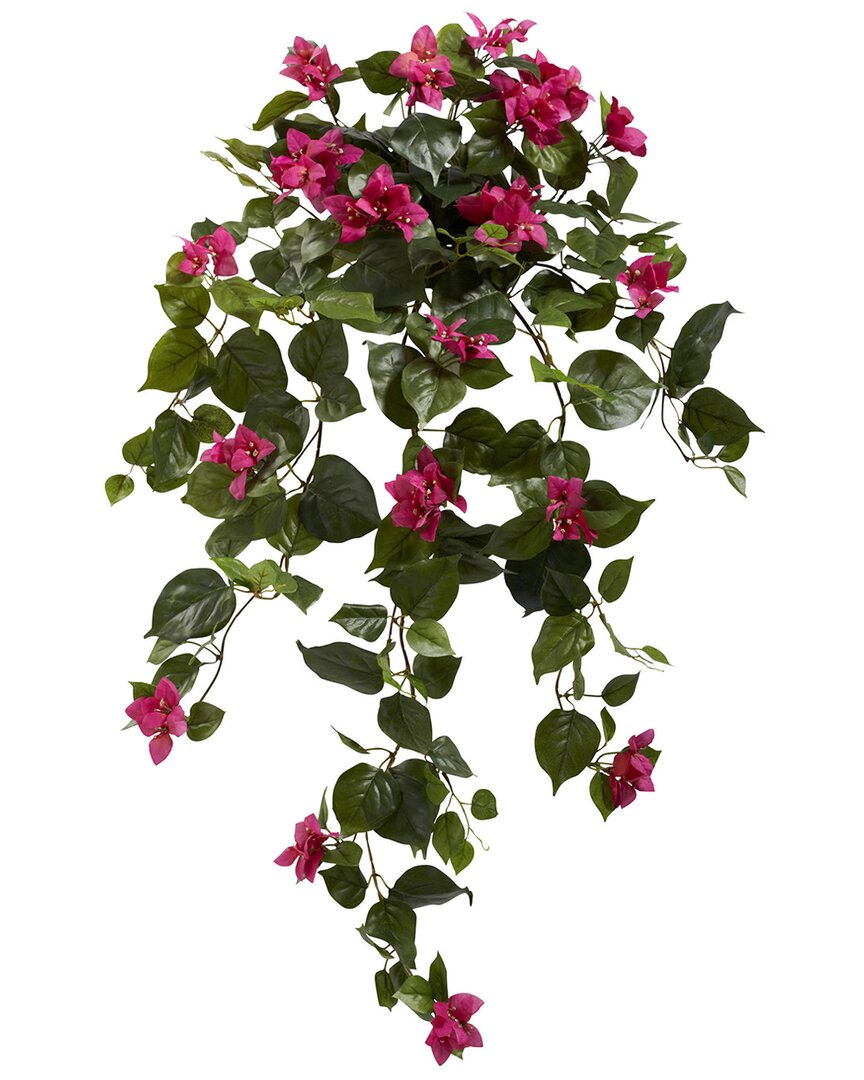Nearly Natural Set Of Two 37in Bougainvillea Hanging Artificial Plants In Pink