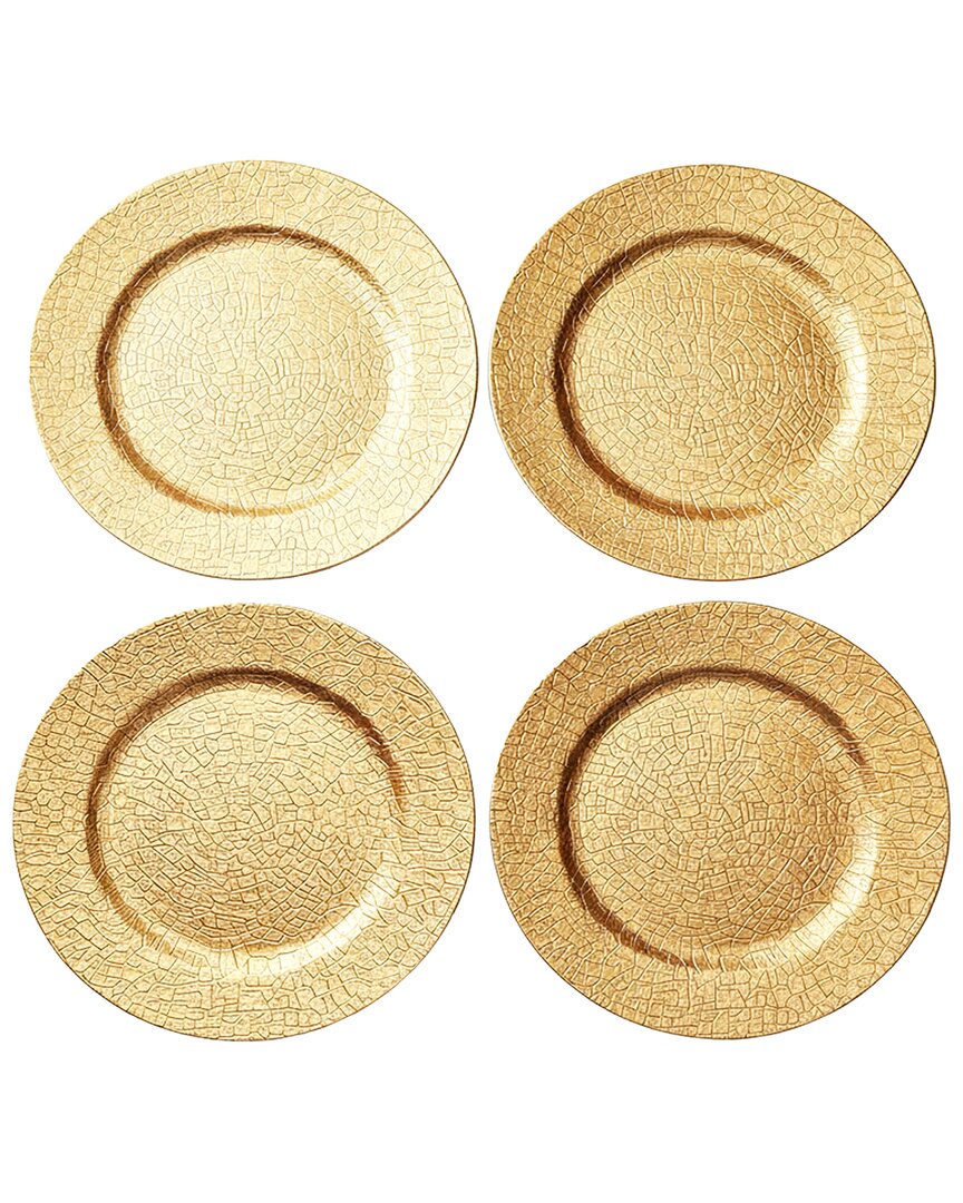 American Atelier Rhiannon Plated Set Of 4 Charger Plates In Gold