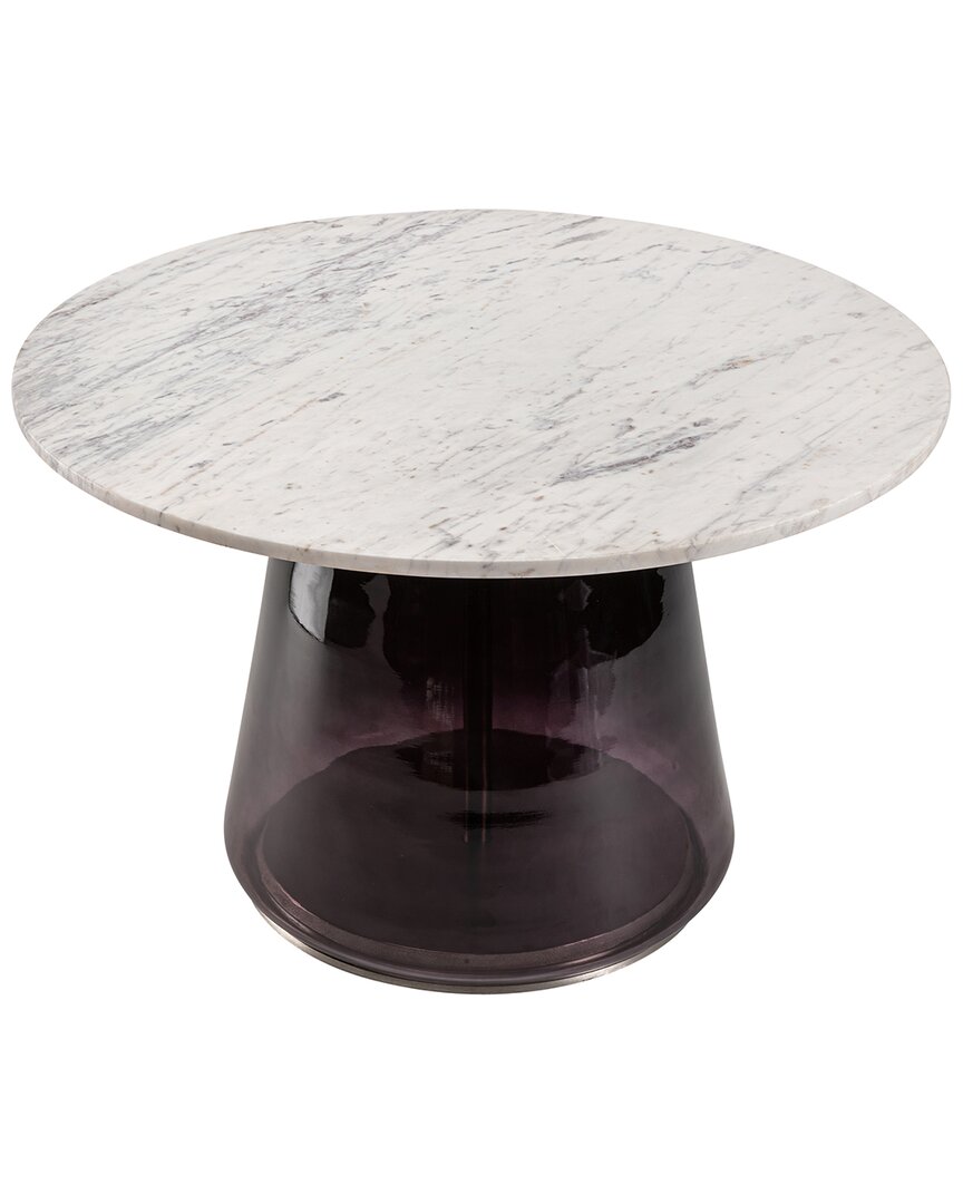 Sagebrook Home 30in Marble Coffee Table With Glass Base In Purple