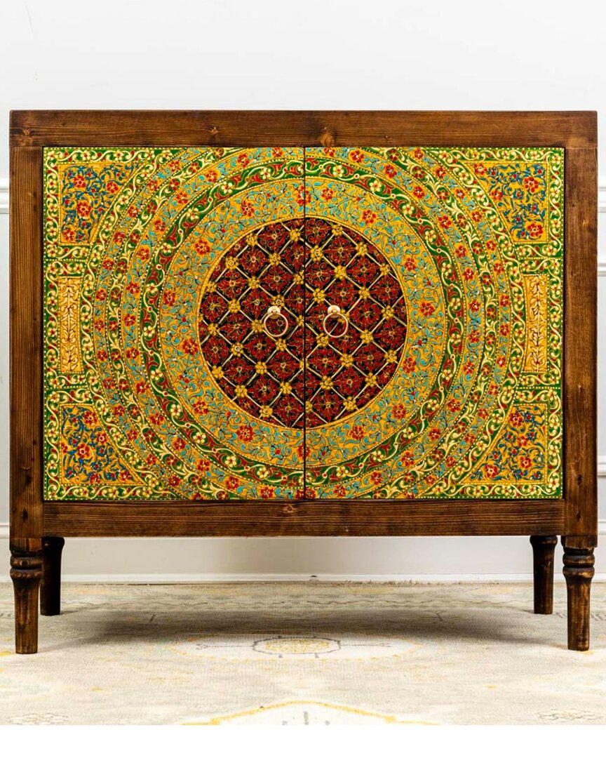 Pasargad Home Bohemian Purest Wood Cabinet In Brown