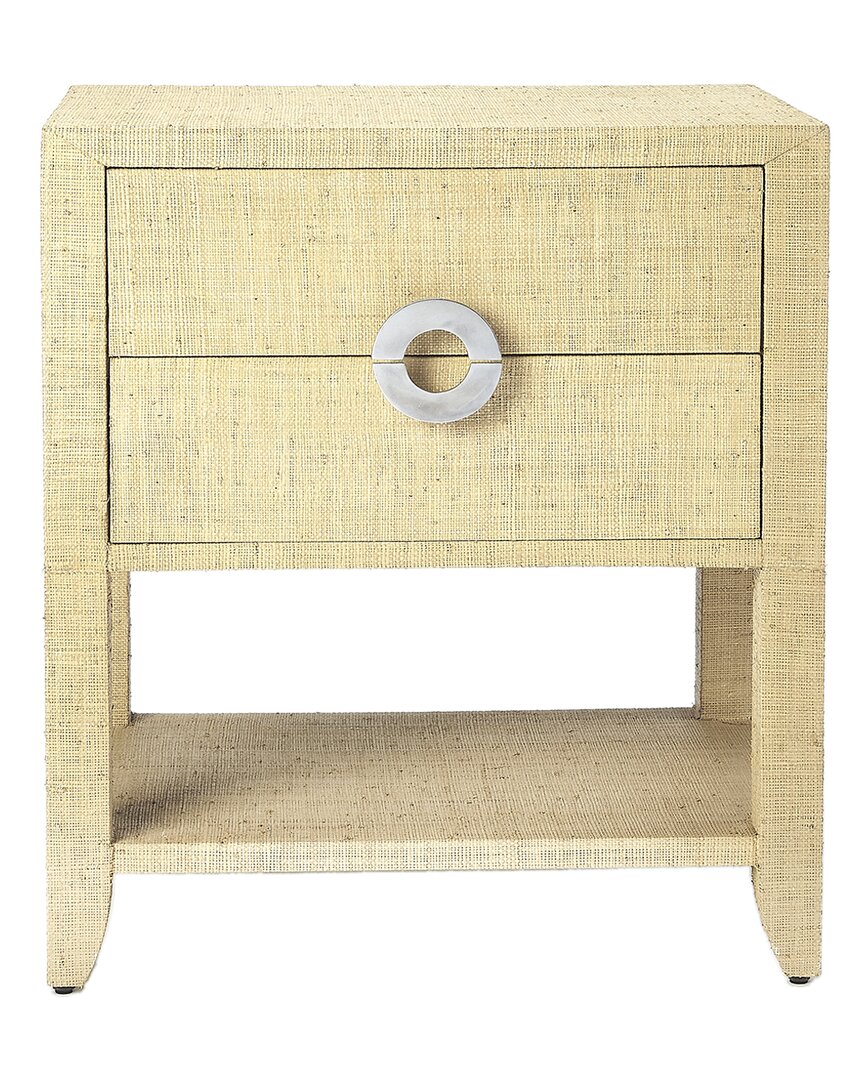 Butler Specialty Company Amelle Raffia Nightstand In White