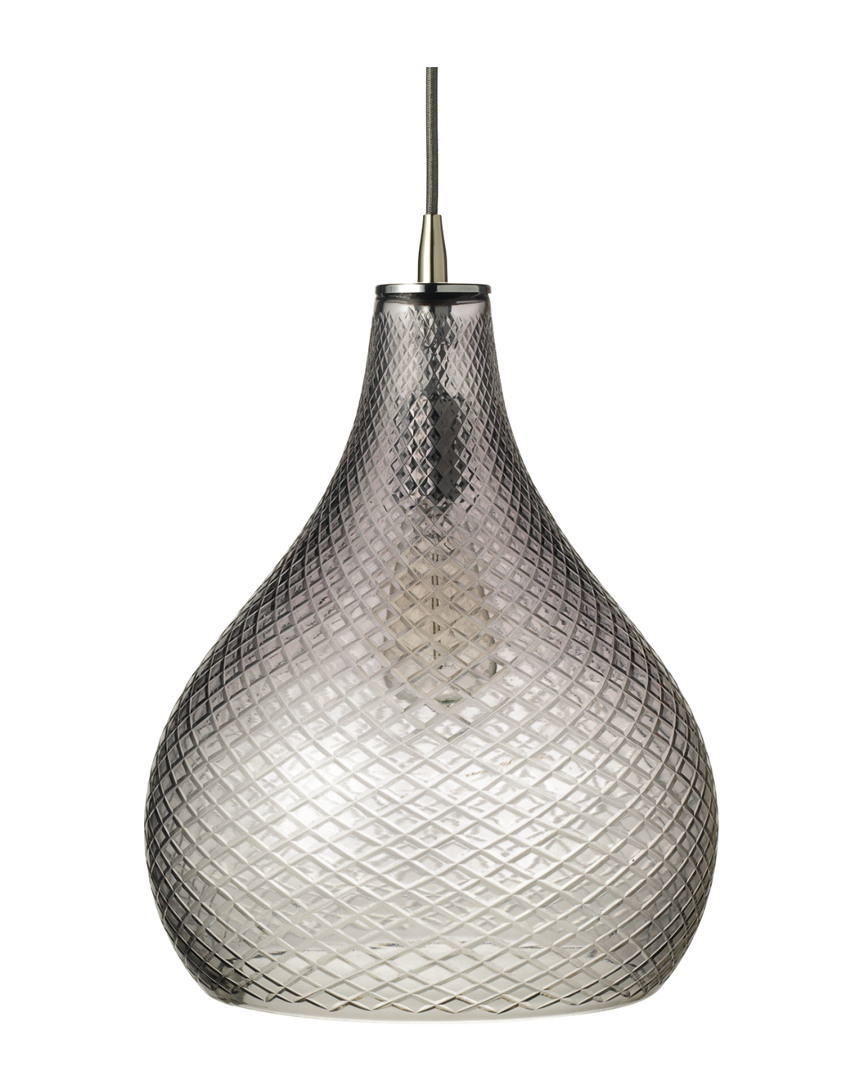 Jamie Young Large Cut Glass Curved Pendant In Metallic