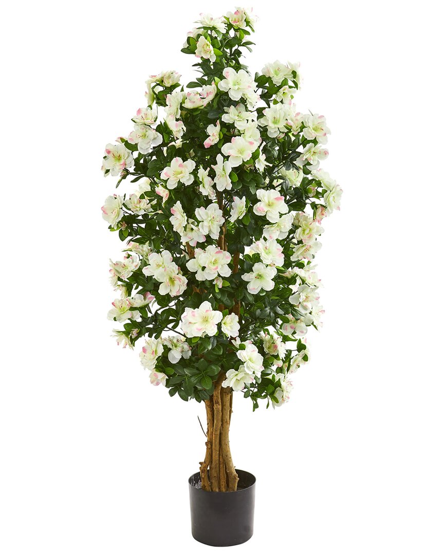 Shop Nearly Natural 57in Azalea Artificial Tree In Green