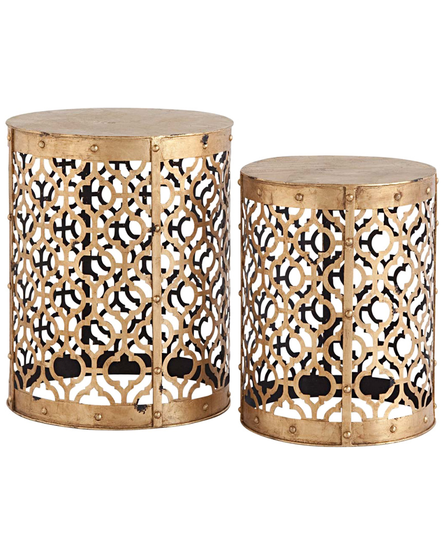 Mercana Rudebekia Set Of 2 Accent Table In Gold
