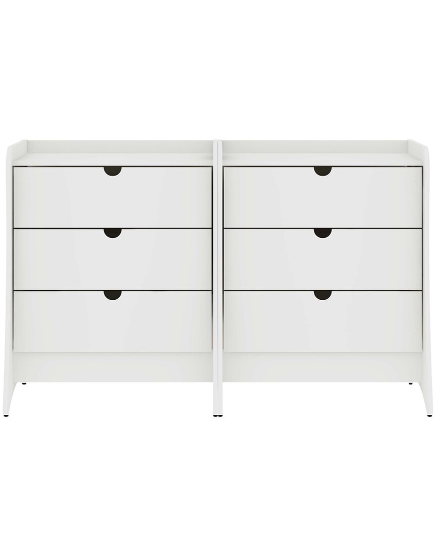 Manhattan Comfort Coney Mid-century Modern 3-drawer Dresser In White
