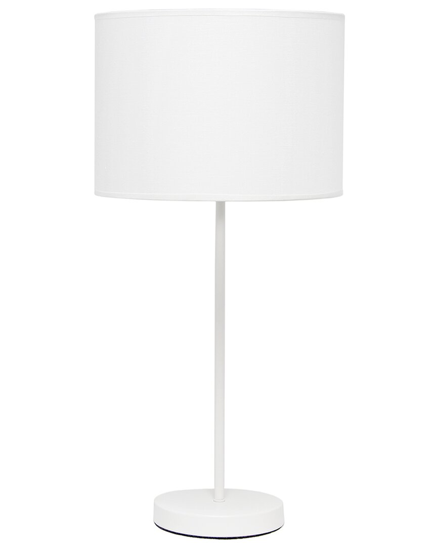 Lalia Home Laila Home White Stick Lamp With Fabric Shade