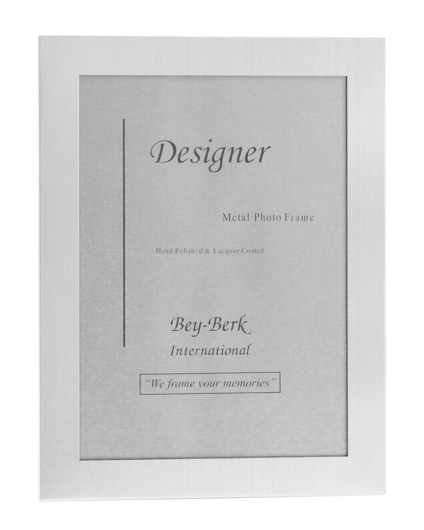 Bey-berk Brushed Metal Picture Frame With Easel Back