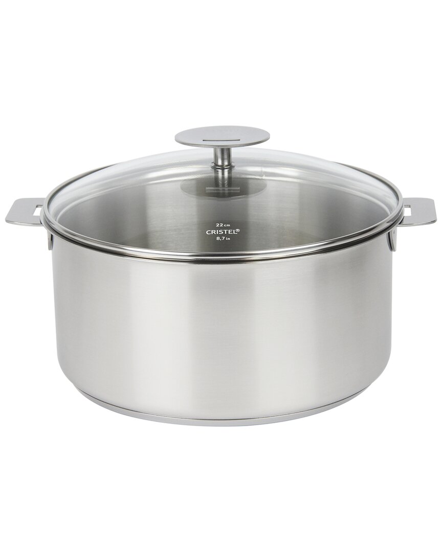 Cristel Mutine Satin 2qt Saucepan With Lid And Removable Handle In Silver