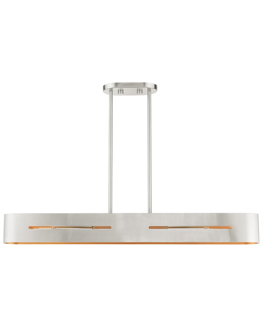 Livex Lighting Ravena Nickel 4 Light Chandelier In Nickel
