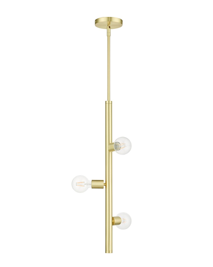 Livex Lighting Bannister Brass 3 Light Pendant