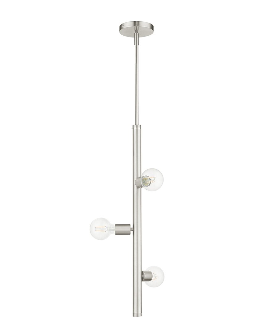Livex Lighting Bannister Nickel 3 Light Pendant In Nickel