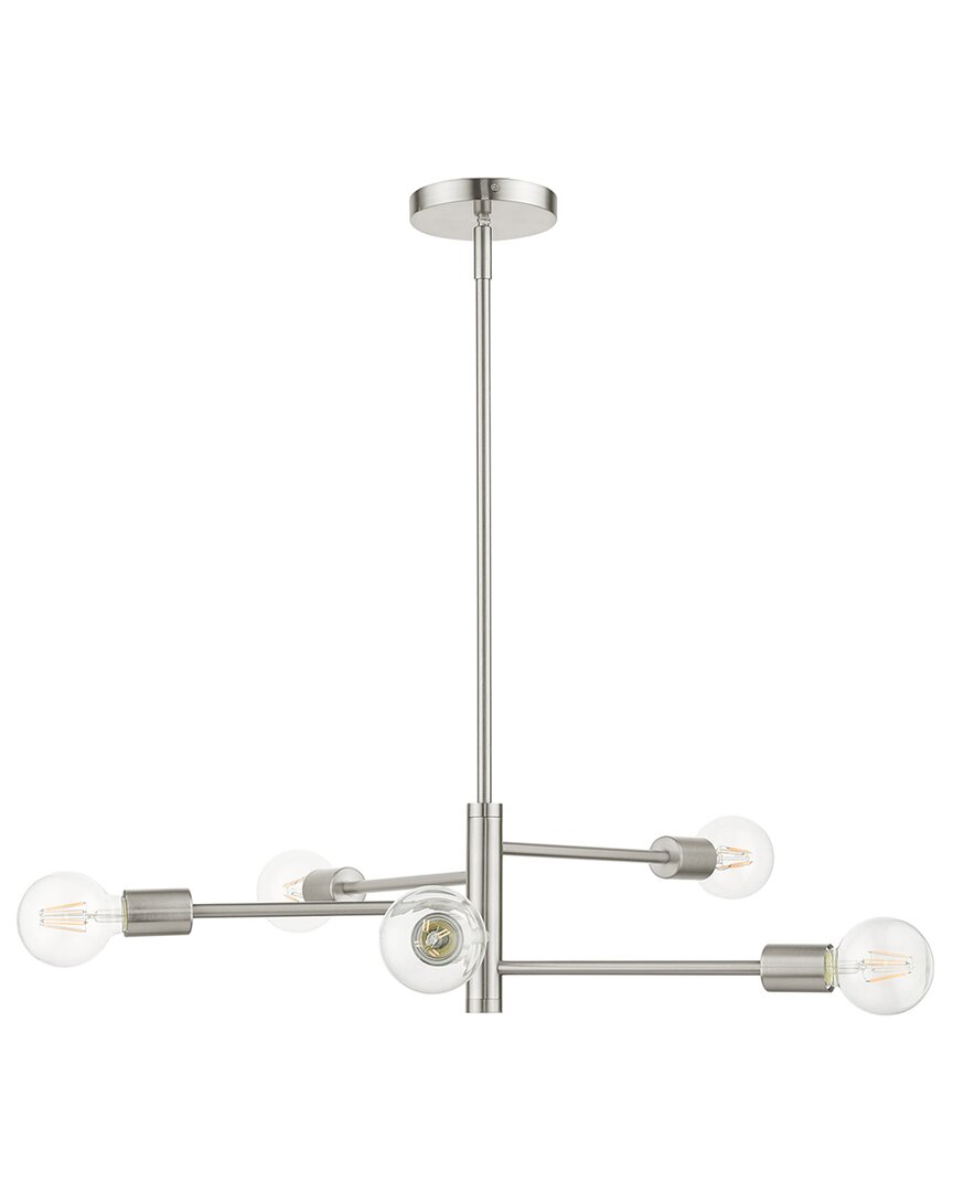 Livex Lighting Bannister Nickel 5 Light Chandelier