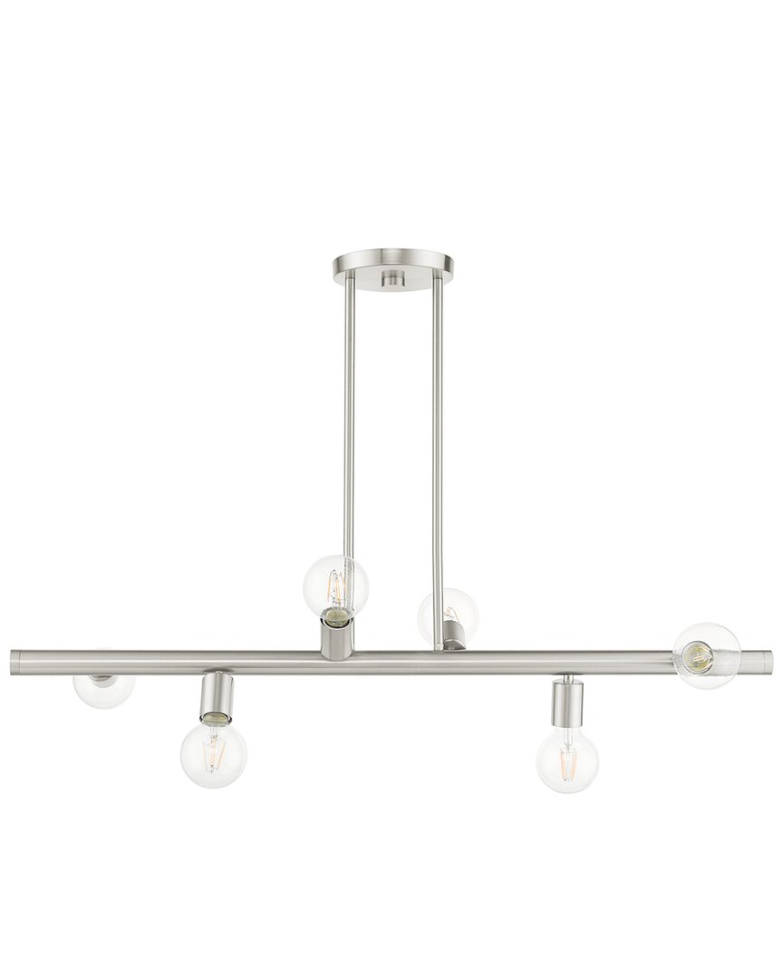 Livex Lighting Bannister Nickel 6 Light Chandelier