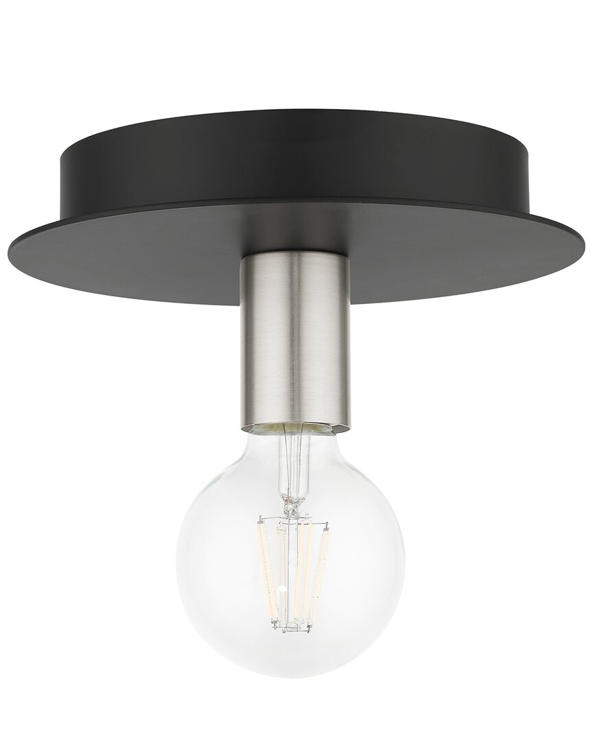 Livex Lighting Hillview Black-flush Mount In Black