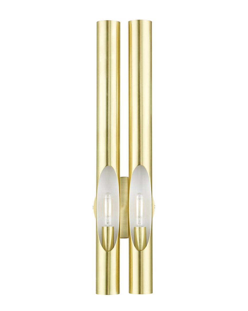 Livex Lighting Acra Brass 2 Light Sconce In Brass