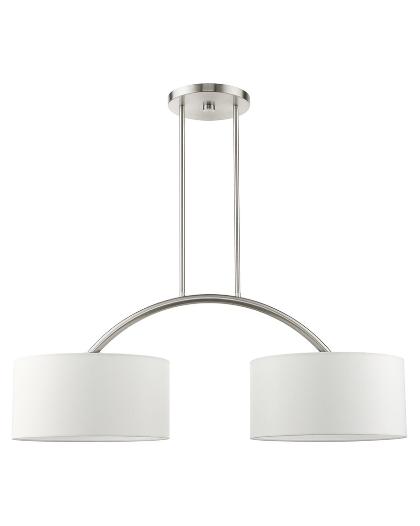 Livex Lighting Meridian Nickel 2 Light Chandelier In Nickel
