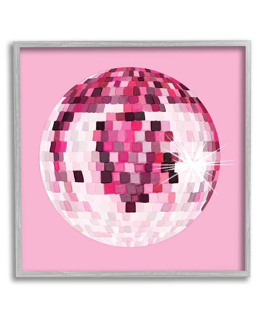 Shop Stupell Dazzling Pink Disco Ball Framed Giclee Wall Art By Hey Bre Creative Studio