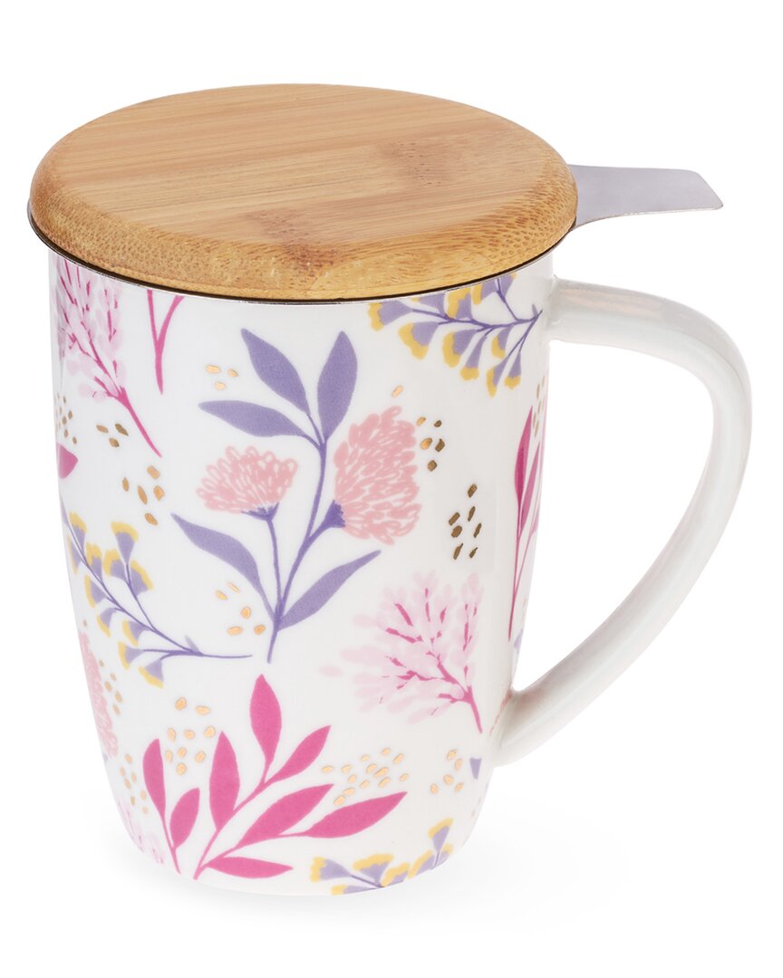 Pinky Up Bailey™ Botanical Bliss Ceramic Tea Mug & Infuser