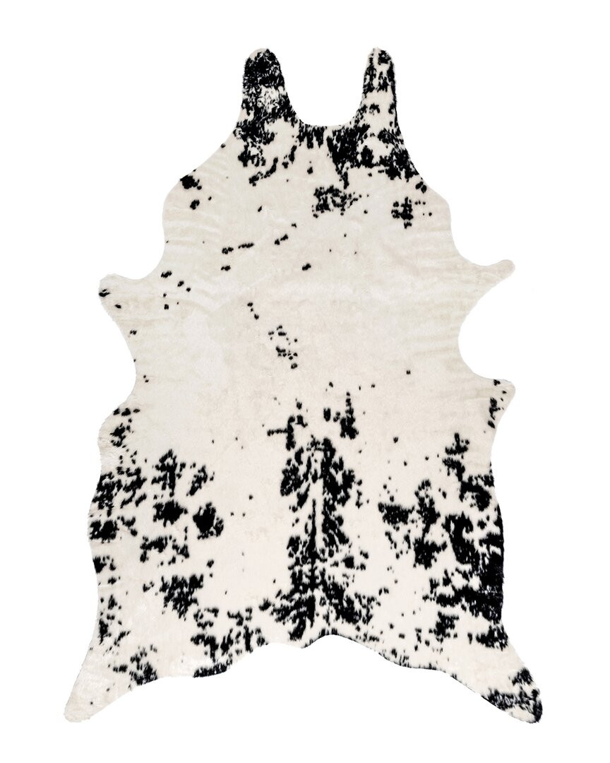 Nuloom Marcia Cowhide Washable Rug In Black