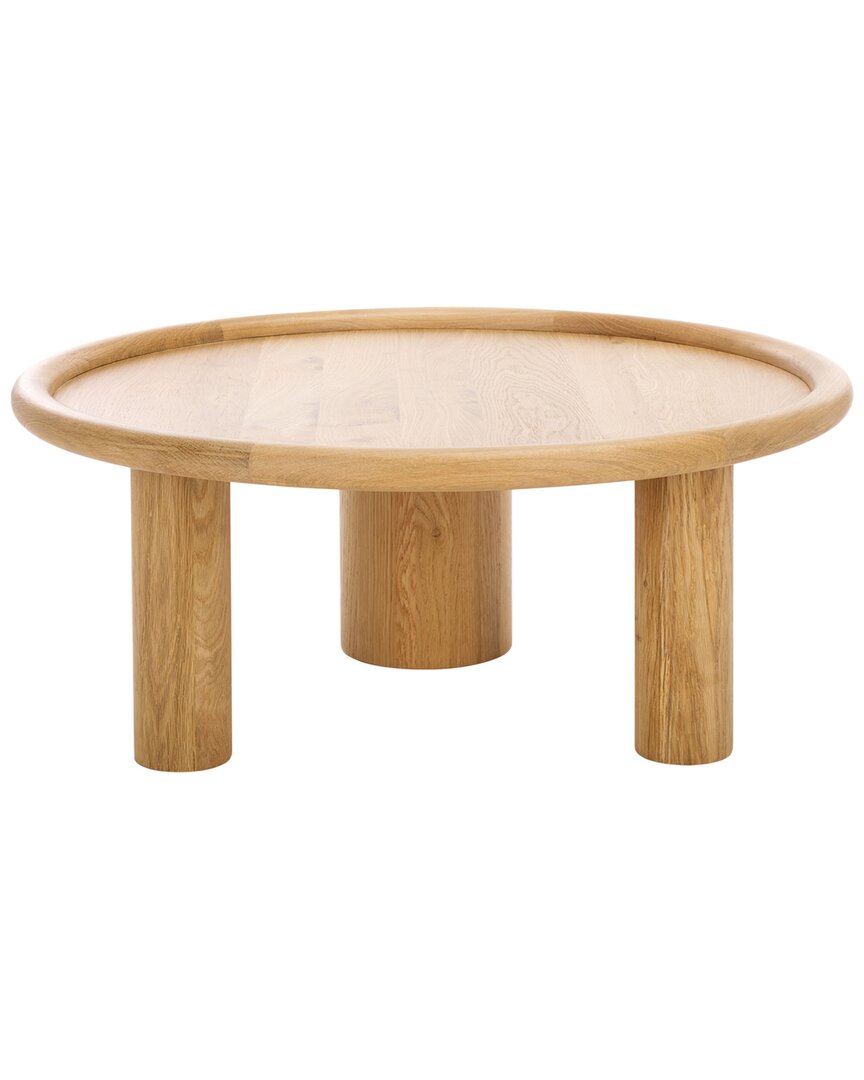Safavieh Couture Madelynn Round Wood Coffee Table In Brown
