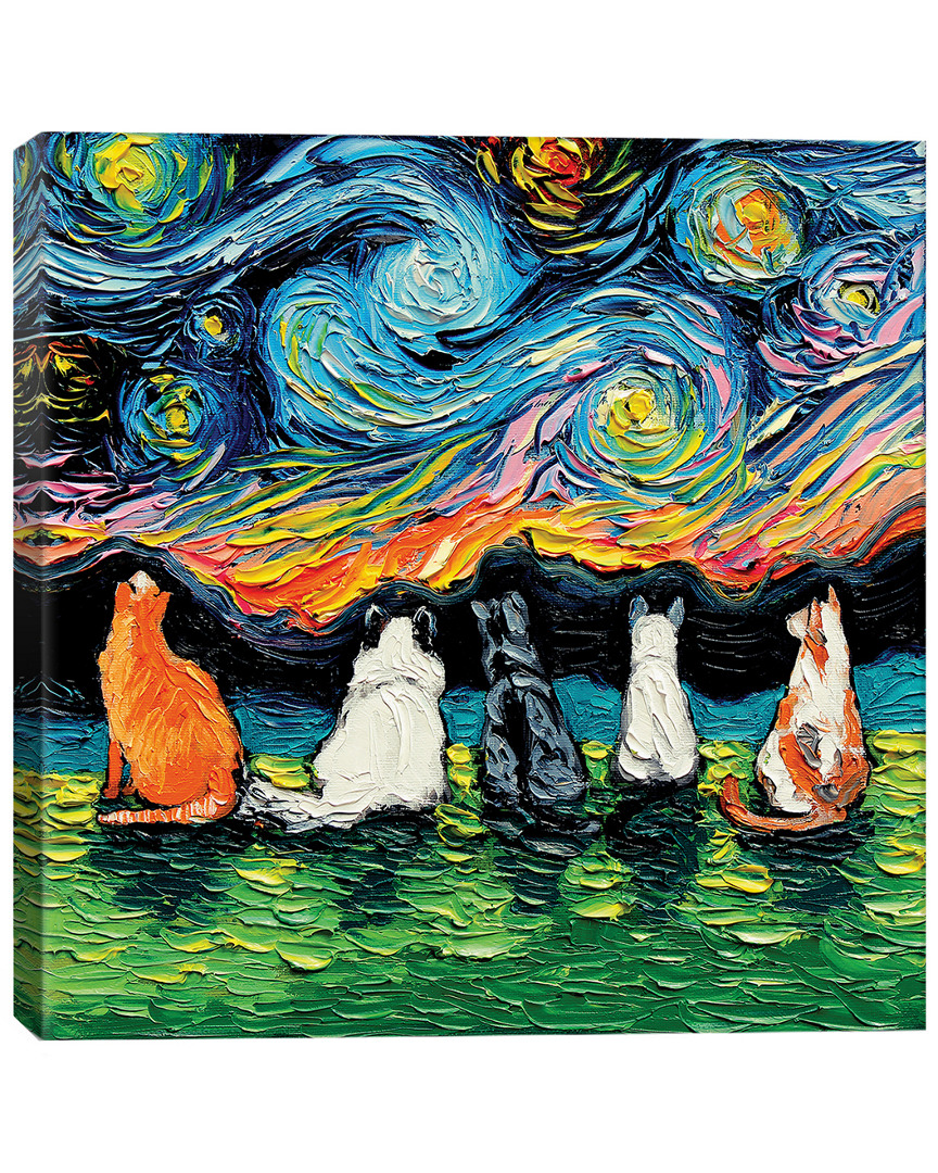 Icanvas Starry Cats By Aja Trier Wall Art