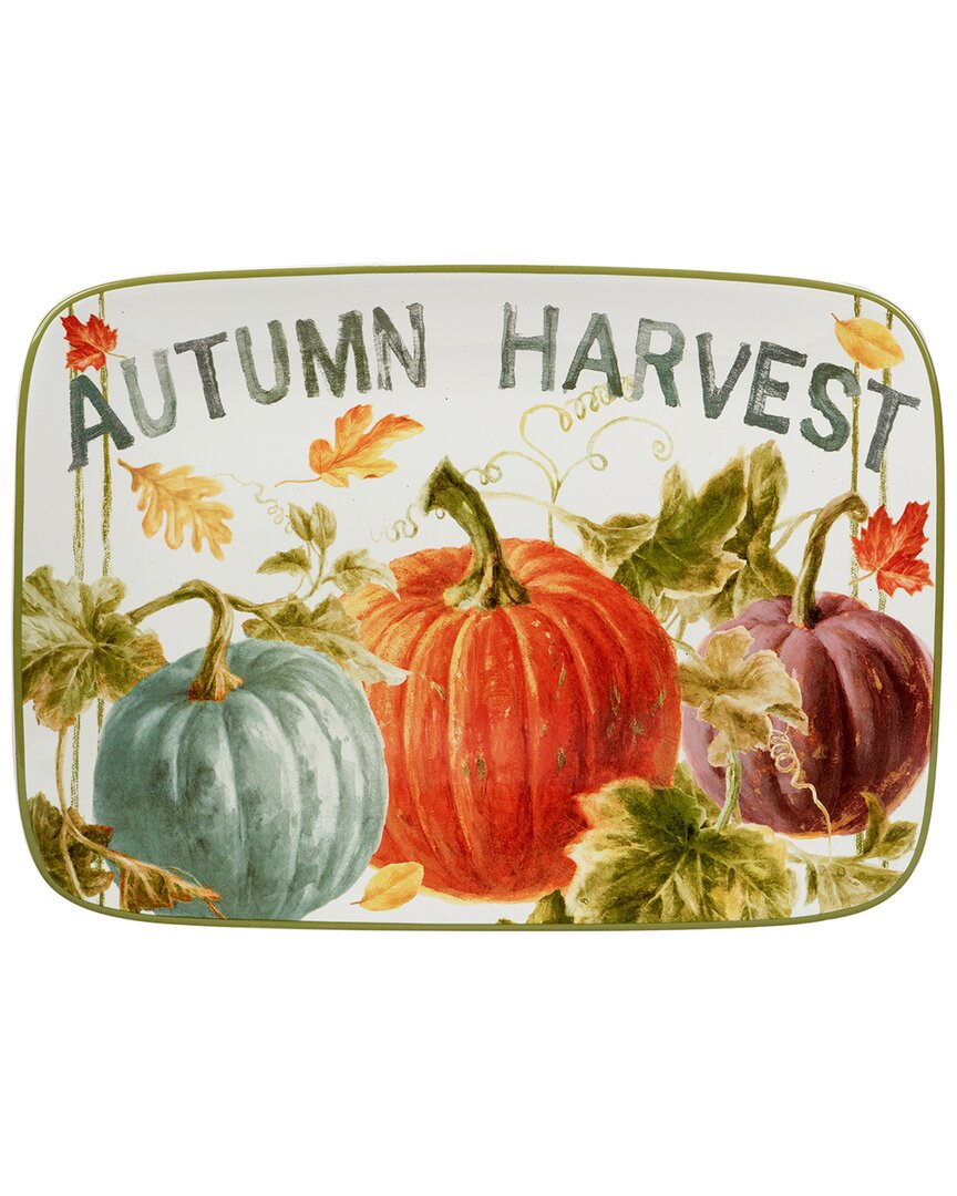 Shop Certified International Autumn Harvest Rectangular Platter In Multi