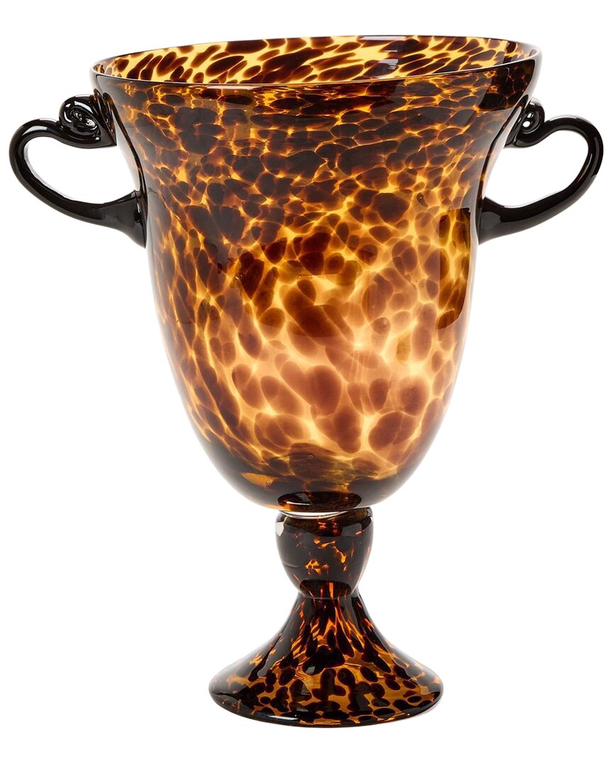 Tozai Home 12in Tortoise Etruscan Style Vase With Handles In Green