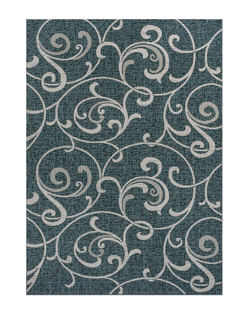 Jonathan Y Maribel Traditional Classic All-over Scroll Indoor/outdoor Area Rug In Turquoise