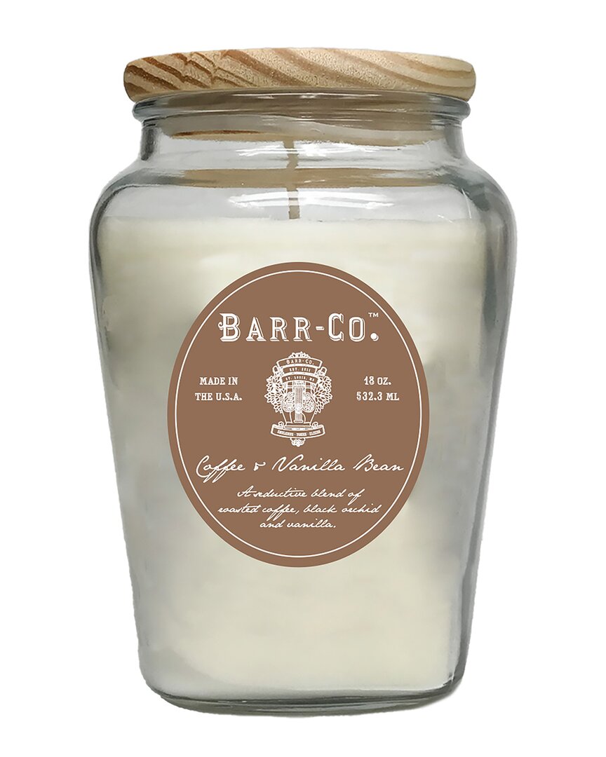 Barr-co. Coffee & Vanilla Bean Vase Candle In Clear