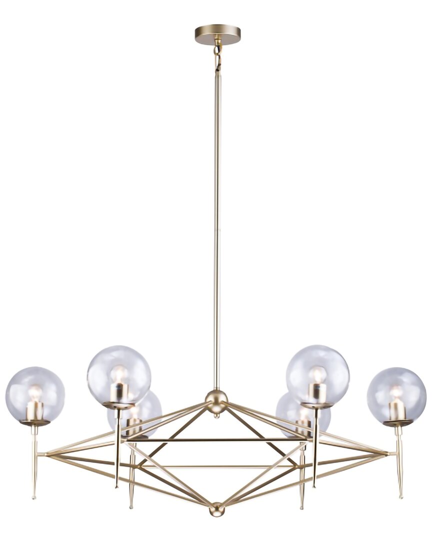 Bethel International 6-light Iron Chandelier With Glass Globe Shades