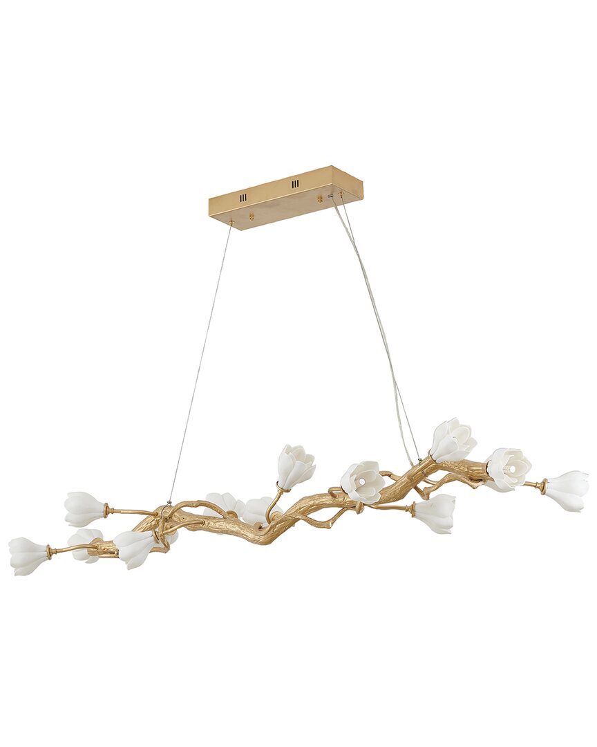 Bethel International 14-light Copper Branch Chandelier With Ceramic Flower  Shades