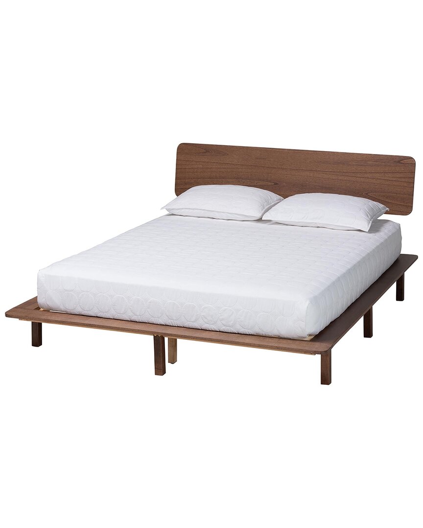 Baxton Studio Alyssa Japandi Wood Queen Size Platform Bed