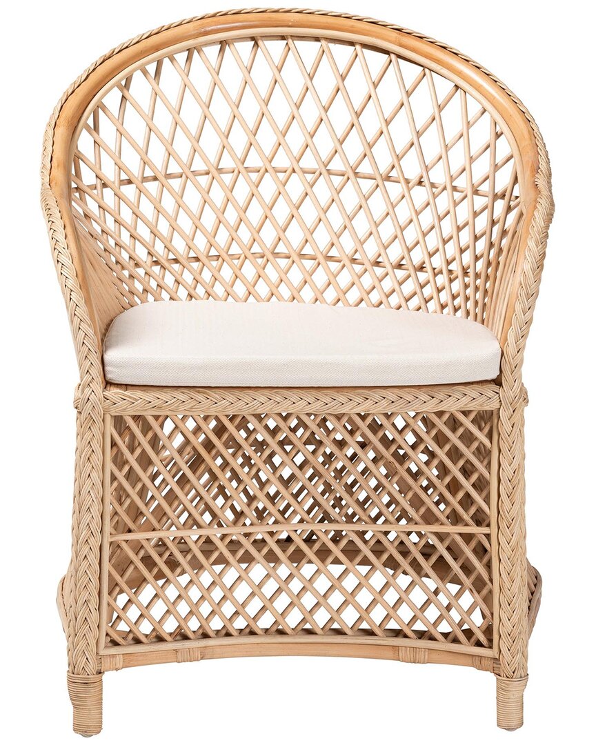 Baxton Studio Casilda Bohemian Braided Rattan Arm Chair