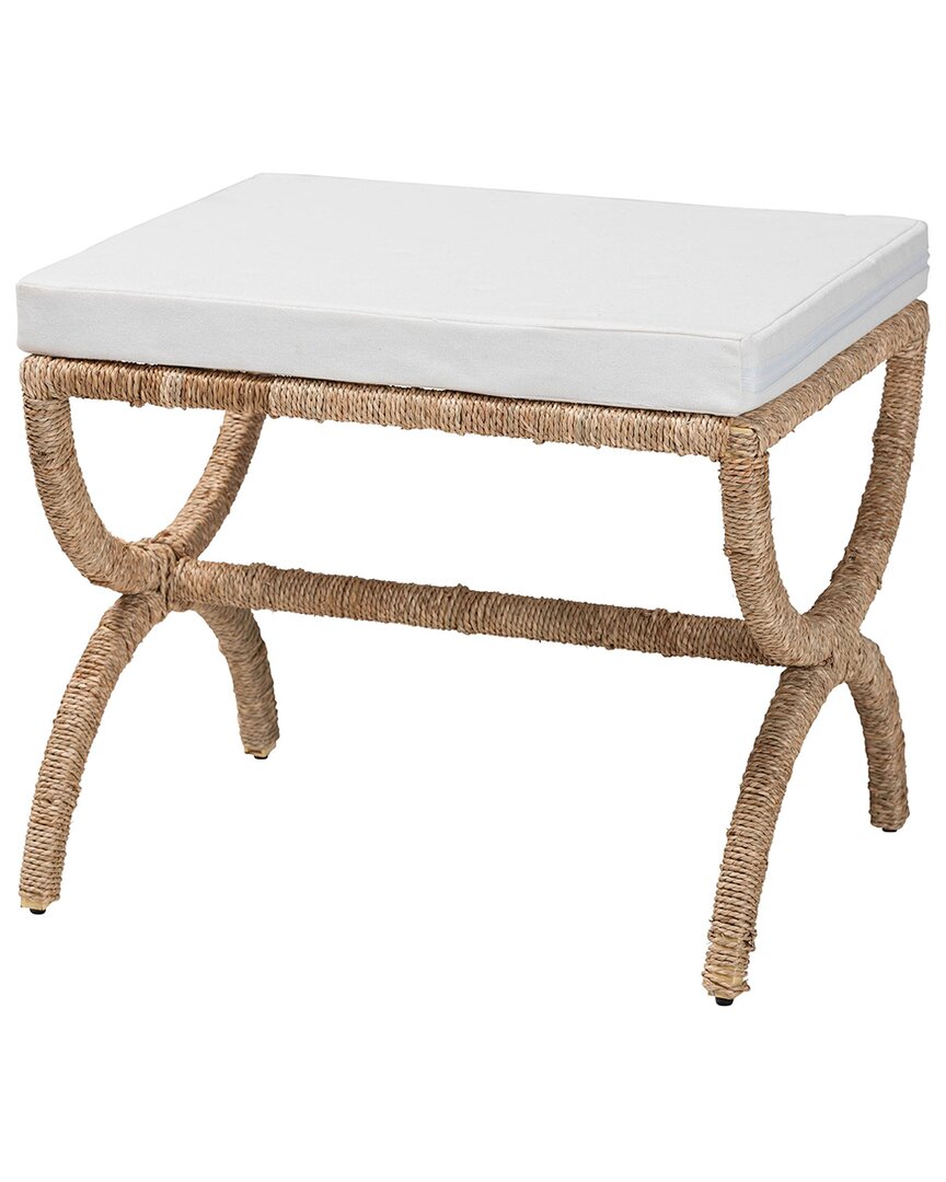 Baxton Studio Maliyah Japandi Seagrass Ottoman