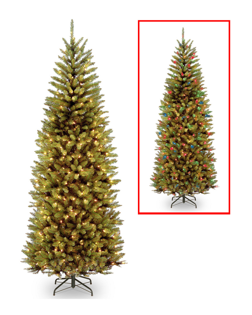 National Tree Company 7.5ft Kingswood Fir Slim Hinged Tree With 450 Dual Color(r) Led Lights