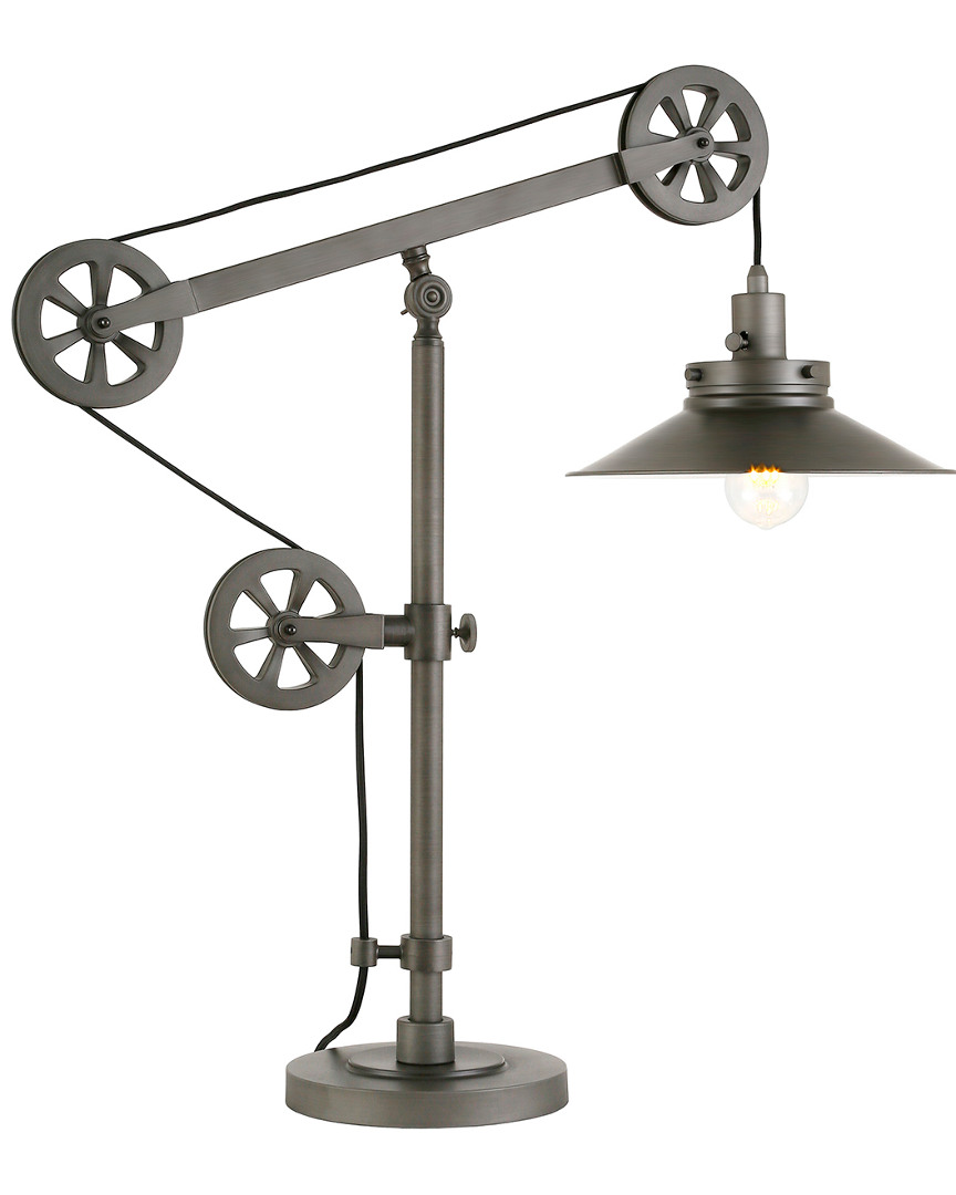 Abraham + Ivy Descartes Aged Steel Wide Brim 29in Table Lamp