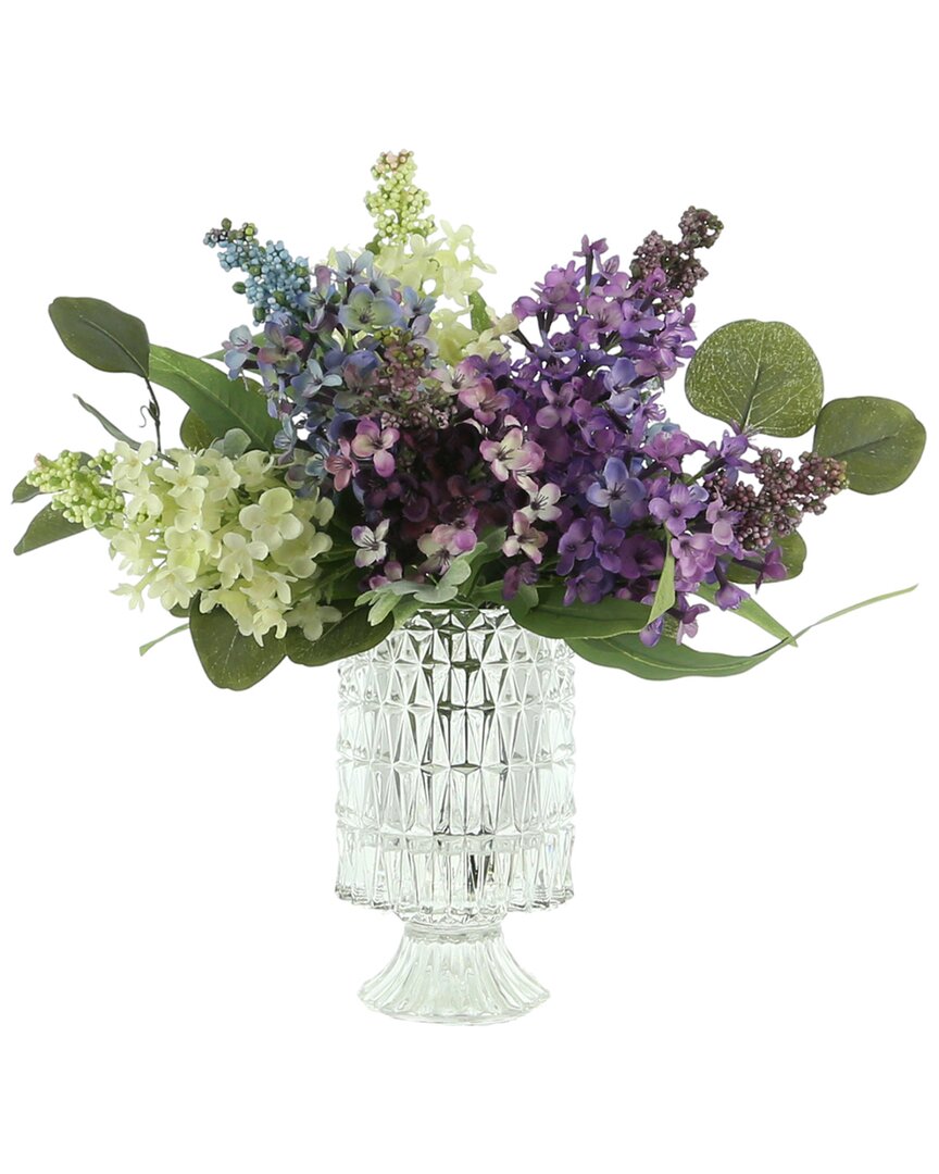 Creative Displays Luxe Purple And White Lilac Floral Arrangement In Lavender