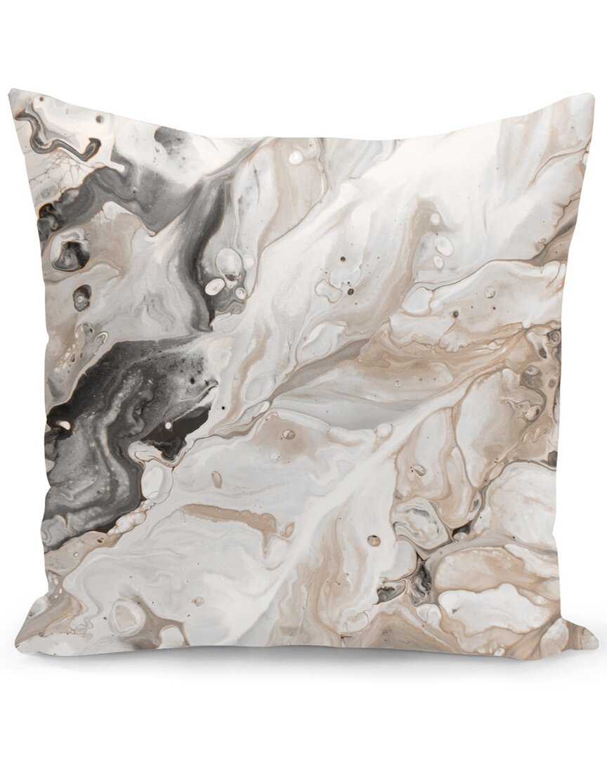 Curioos Abstract Marble Glam Pillow In Brown